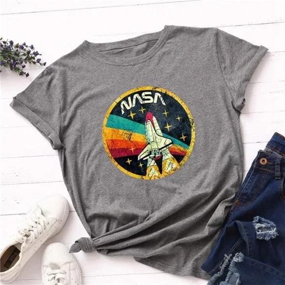 Women Vintage Space Shuttle Graphic T-Shirt (S-XL) - Picture 14 of 15